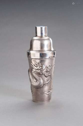 A RARE SILVER `DRAGON´ COCKTAIL SHAKER