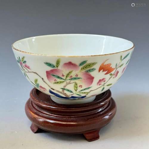 Fine Chinese Famille Rose Porcelain Bowl Guangxu Mark
