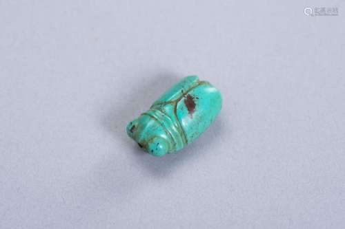 A TURQUOISE MINIATURE PENDANT OF A CICADA