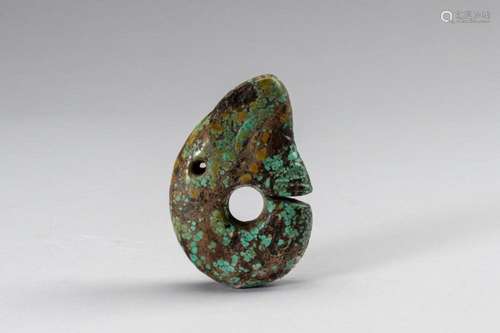 A LARGE HONGSHAN STYLE TURQUOISE MATRIX ZHULONG