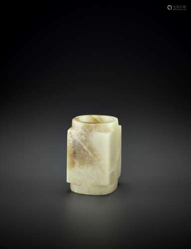 A SMALL WHITE JADE CONG, QIJIA