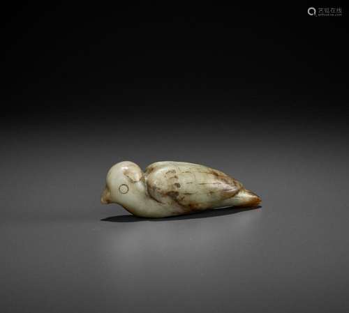 A CELADON JADE FIGURE OF A BIRD, SONG DYNASTY