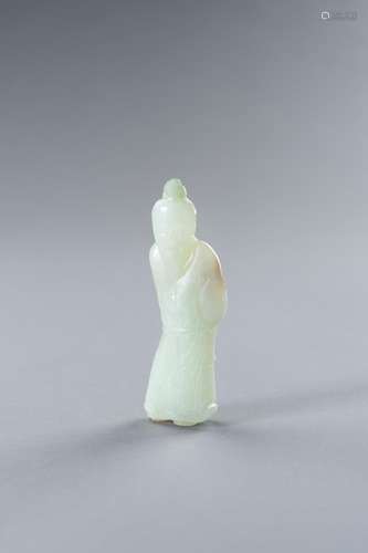 A CELADON JADE FIGURE OF A SAGE