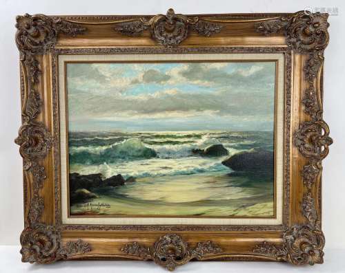 Framed Oil Painting on Cancas Signed Antonis L
