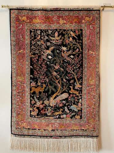 A Vintage Fine Persian Hand Knotted Wool Rug