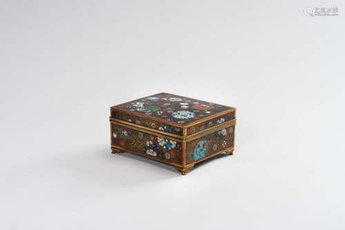 A GINBARI CLOISONNÉ BOX AND COVER