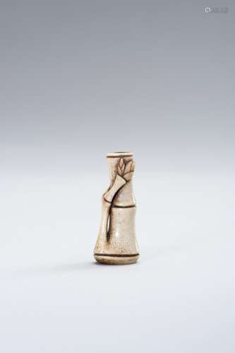 DOUG MARSDEN: A STAG ANTLER NETSUKE OF BAMBOO SHOOTS