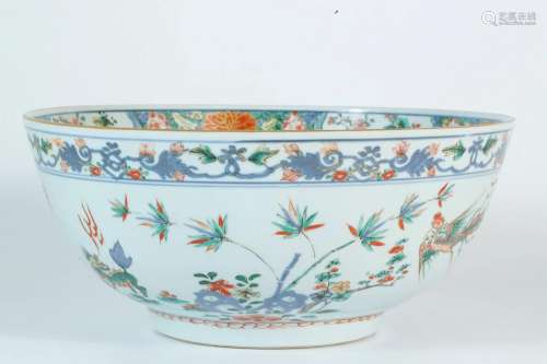 Wucai (polychrome) Porcelain Bowl with Floral Sprays