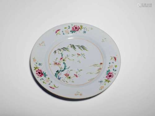 Famille Rose Dish with Floral Design