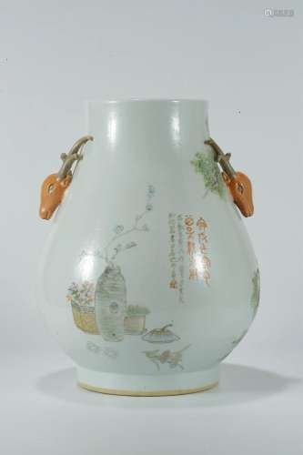 Zun-vase with Deer Head-shaped Ears