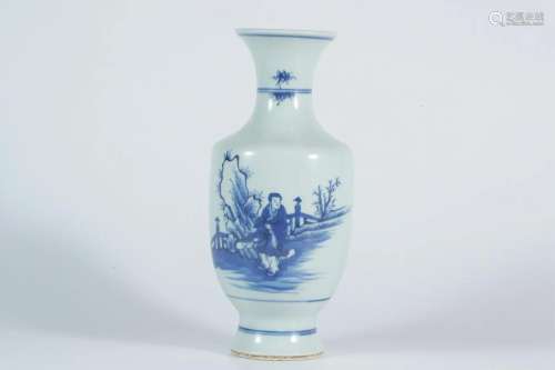 Blue-and-white Zun-vase with Figure Design
