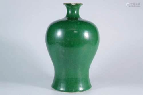 Green Glazed Plum Vase