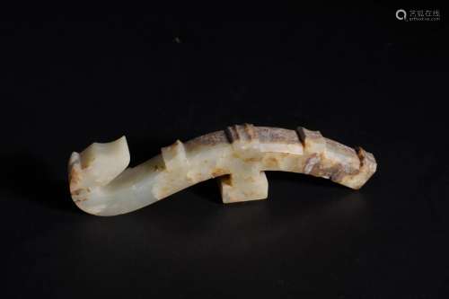 White Jade Dragon-shaped Belt Hook