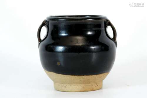 Black Glazed Jar