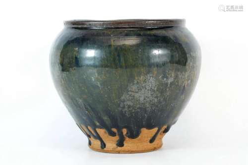 Black Glazed Jar with Kiln Transformation