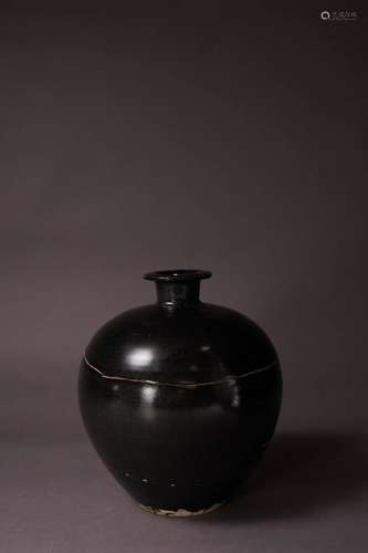 Black Glazed Plum Vase