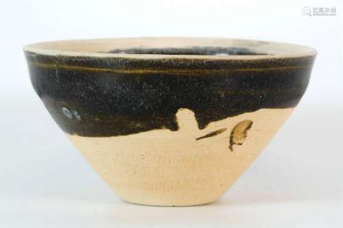 Black Glazed Bowl with White Colored Rim, Jizhou Ware