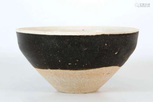Black Glazed Bowl with White Colored Rim, Jizhou Ware