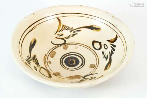 Bowl with Flowers and Birds Pattern, Jiexiu Ware