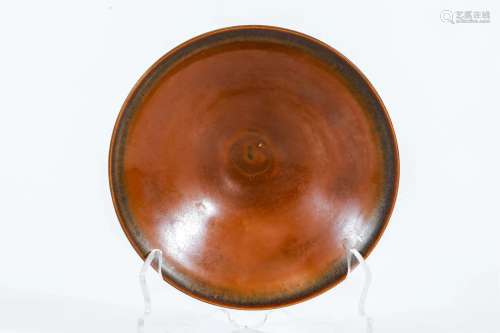 Brown Glazed Bowl with Bamboo Hat-shaped Design, Ding
