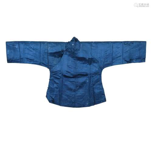 Blue Satin Upper Cloth with Hidden Grains Design