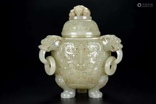 Hetian jade, incense jade delicate, oily, fine carving,