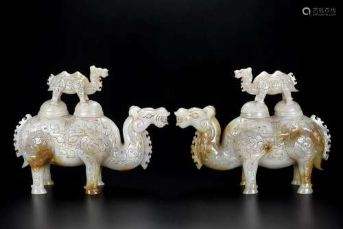 Hetian jade, camel,fine carving, carving lifelike,