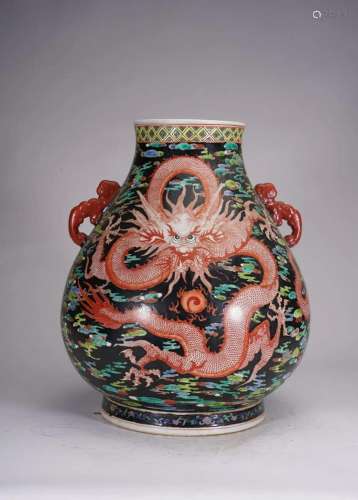Daqing Qianlong annual multi-colored dragon-print