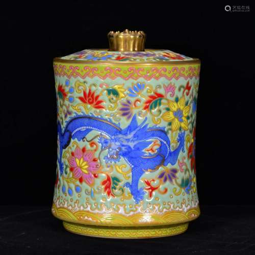 Qing Qianlong years of colorful dragon phoenix sketch