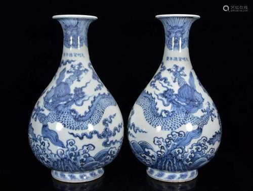 Ming Xuande young flower dragon-print jade pot spring,