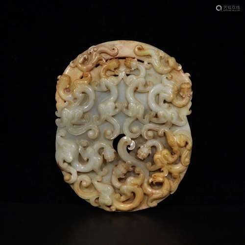 Fine collection, Han Dynasty Hetian jade (Dragon and