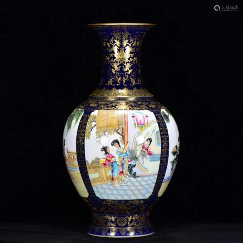 Qing Qianlong year famille rose twelve gold-printed