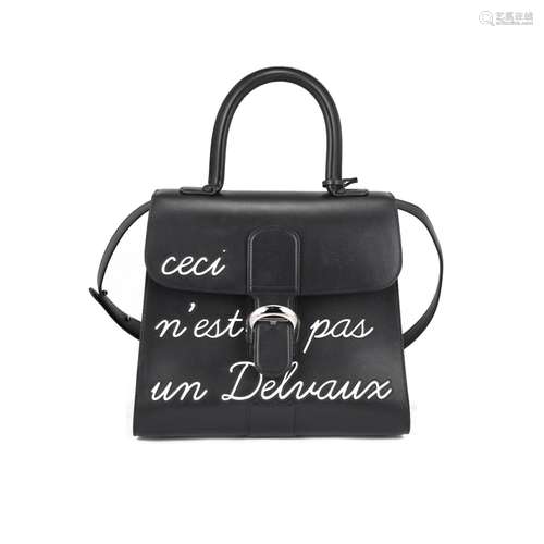 DELVAUX CALFSKIN MM L'HUMOUR BRILLANT SATCHEL BLACK