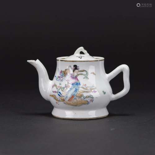 A CHINESE FAMILLE ROSE 'FIGURAL' TEAPOT, REPUBLIC