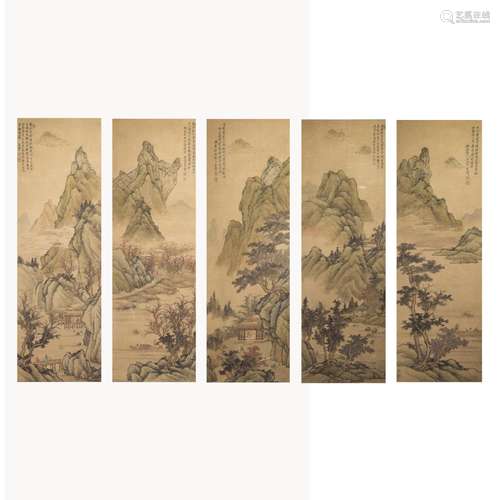 LOT OF 5, ANONYMOUS (QING DYNASTY), LANDSCAPE