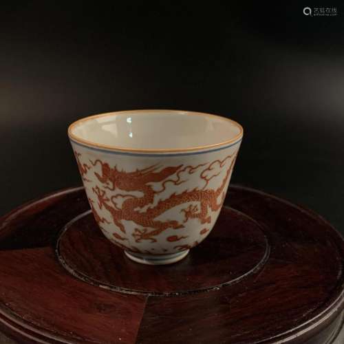 Chinese Red Dragon Wine Cup