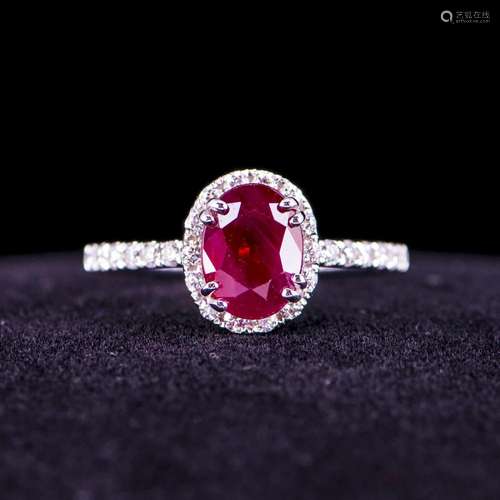 RUBY & DIAMOND RING 18KT W/ GIA & AIGL CERTIFIED