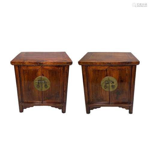 A PAIR OF HAINAN HUANGHUALI KANG CABINETS (Y)