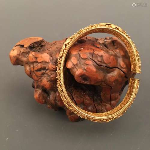 Chinese Gilt Bronze Bracelet Openwork