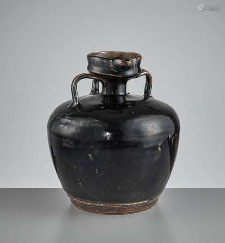 A CIZHOU BLACK-GLAZED EWER, SONG TO YUAN