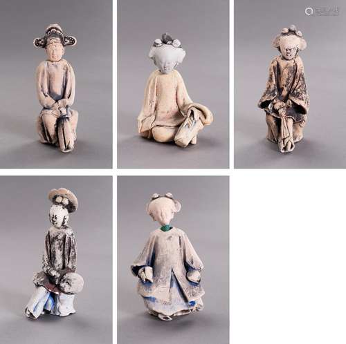 A GROUP OF FIVE CERAMIC SHIPWRECK FIGURINES