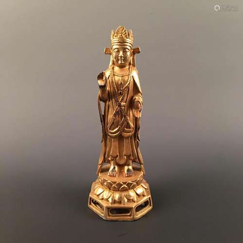 Chinese Gilt Bonze Buddha Statue