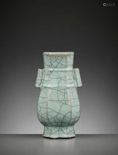 A GUAN-TYPE OCTAGONAL VASE, BA FANGHU, MID-QING