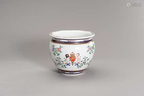 A EUROPEAN CHINOISERIE PORCELAIN JARDINIERE