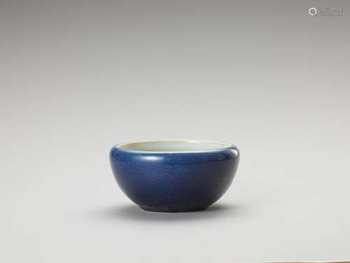 A MONOCHROME, BLUE-GLAZED PORCELAIN BOWL