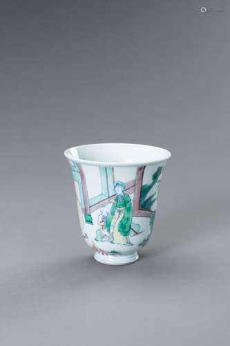 A PORCELAIN DOUCAI ‘PAVILLON SCENE’ CUP