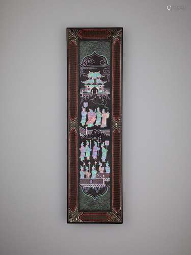 A MOTHER OF PEARL-INLAID LACQUER TRAY, KANGXI PERIOD