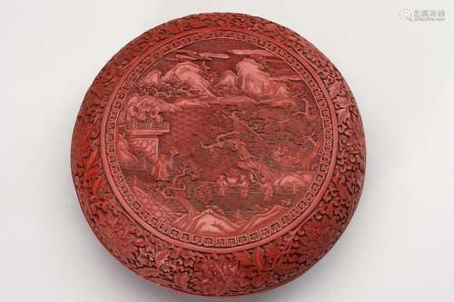 A MUSEUM COPY OF A CINNABAR LACQUER BOX