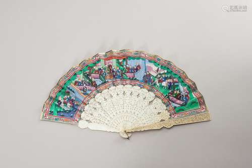 A CANTON IVORY BRISÉ (FOLDING) FAN