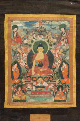 A THANGKA OF BUDDHA SHAKYAMUNI